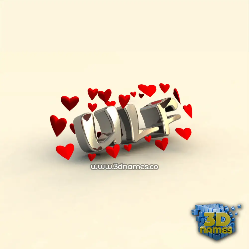 ulf in In Love style - 3D name wallpaper