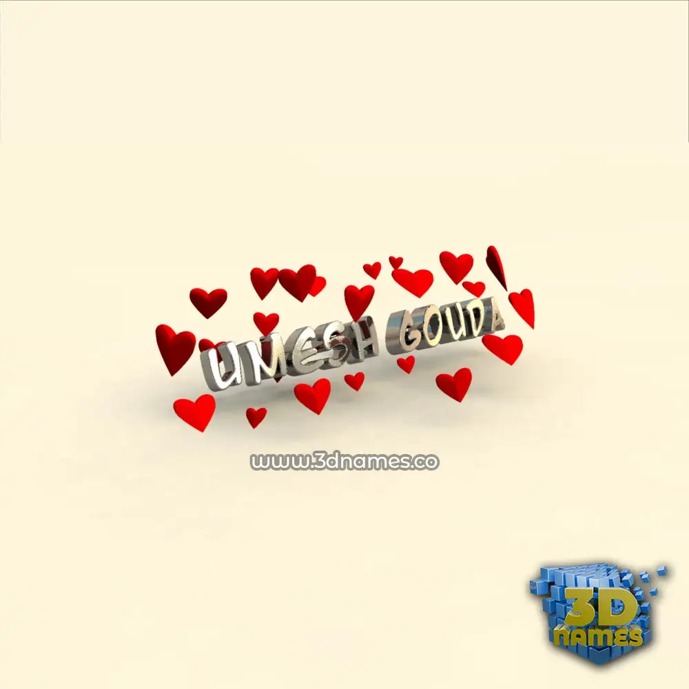 umesh gouda in In Love style - 3D name wallpaper