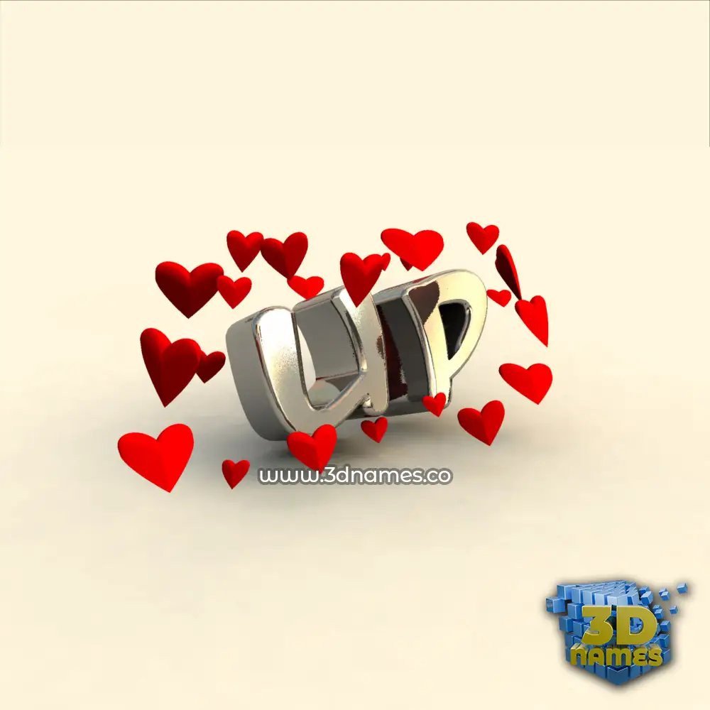 up in In Love style - 3D name wallpaper