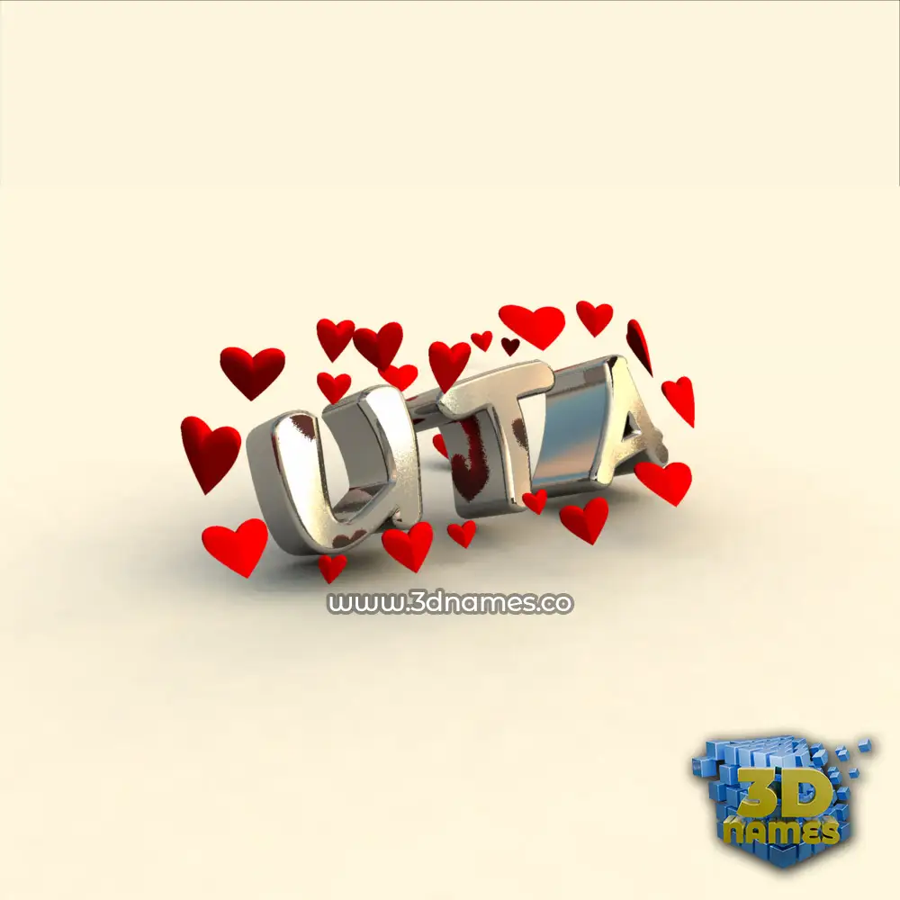 uta in In Love style - 3D name wallpaper