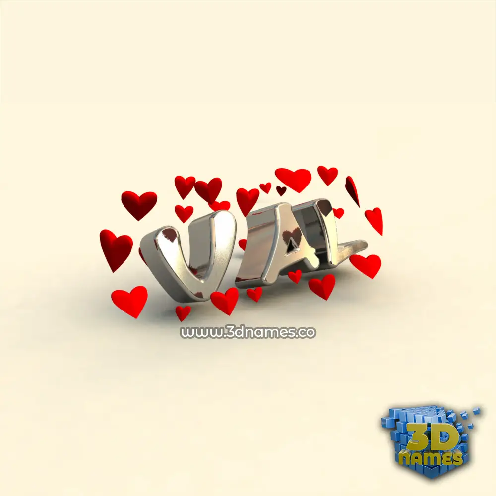 val in In Love style - 3D name wallpaper