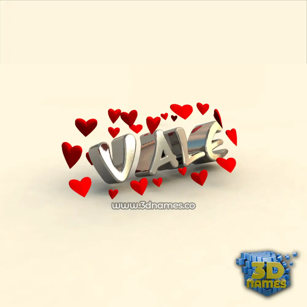 vale in In Love style - 3D name wallpaper