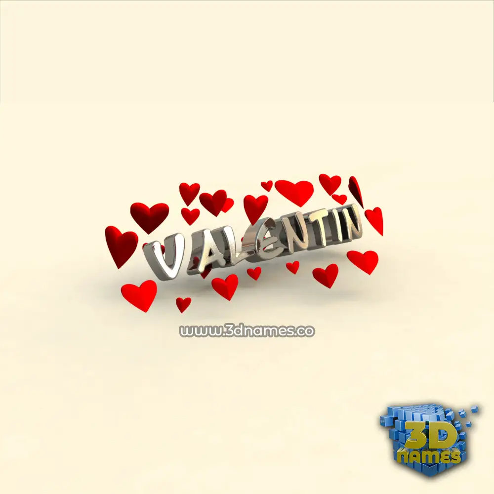 valentin in In Love style - 3D name wallpaper