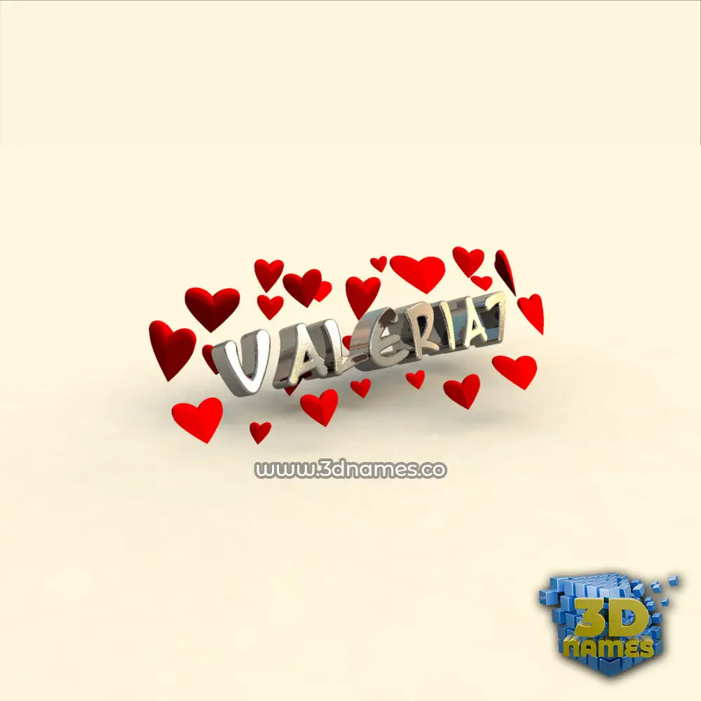 valeria7 in In Love style - 3D name wallpaper