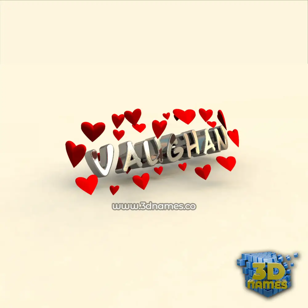 vaughan in In Love style - 3D name wallpaper
