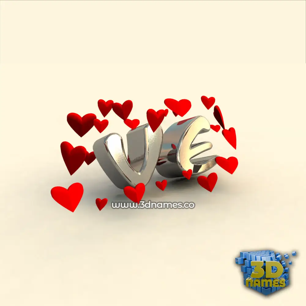 ve in In Love style - 3D name wallpaper