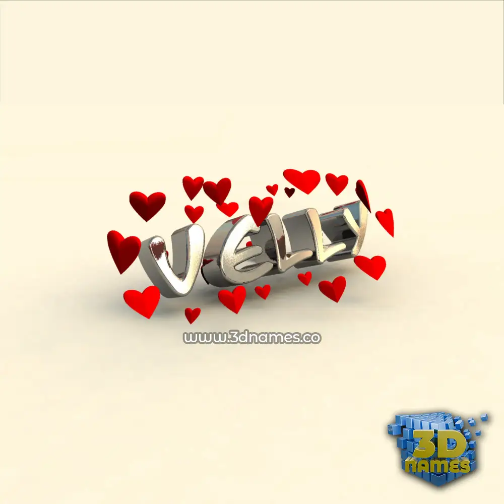 velly in In Love style - 3D name wallpaper