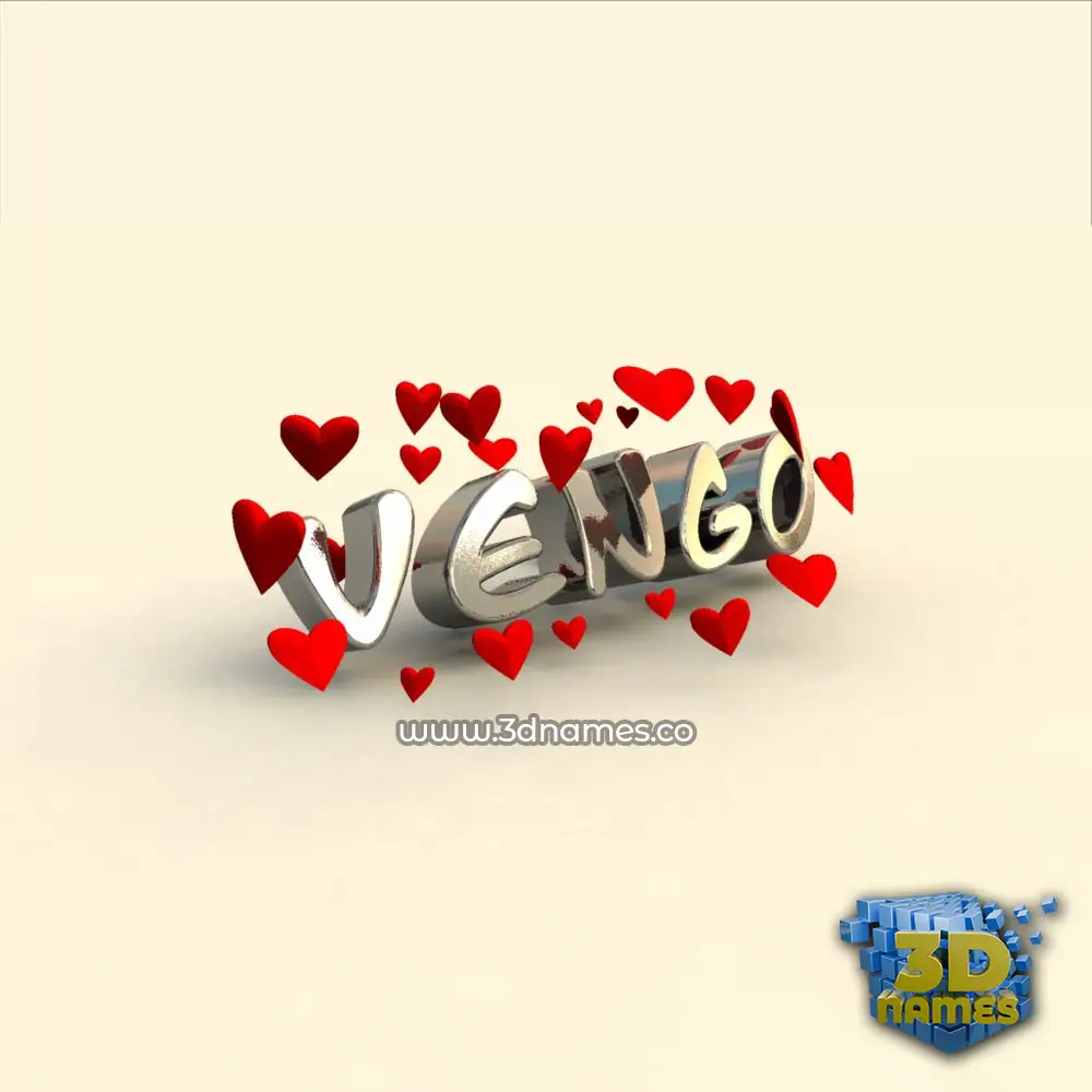 vengo in In Love style - 3D name wallpaper