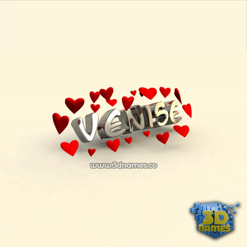 venise in In Love style - 3D name wallpaper