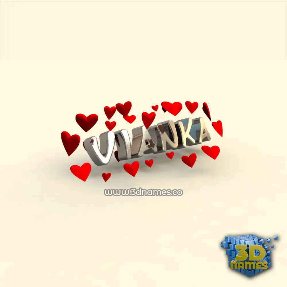vianka in In Love style - 3D name wallpaper