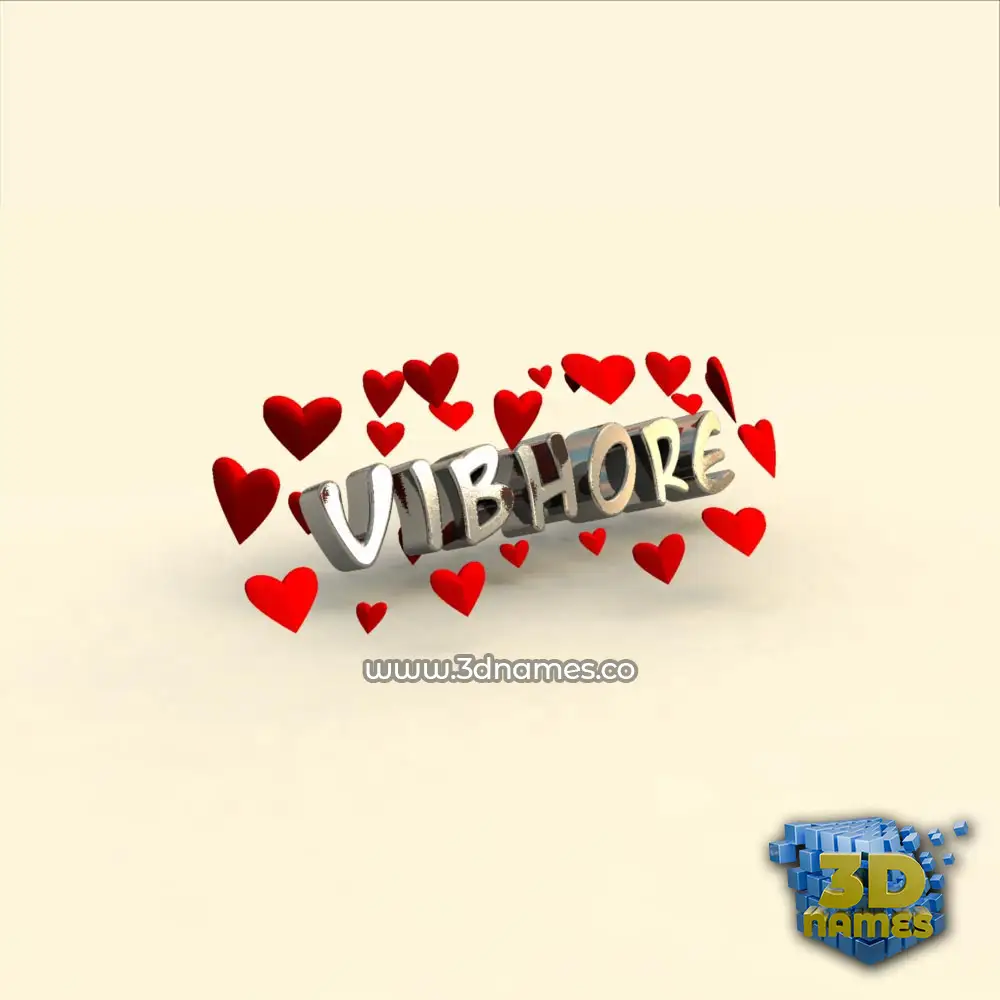 vibhore in In Love style - 3D name wallpaper
