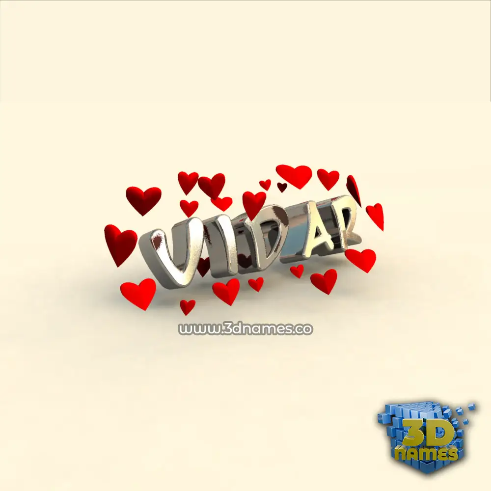 vidar in In Love style - 3D name wallpaper