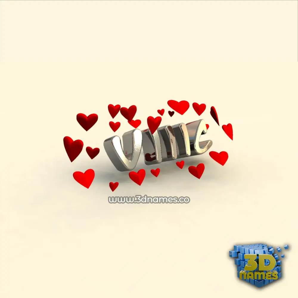 viiic in In Love style - 3D name wallpaper