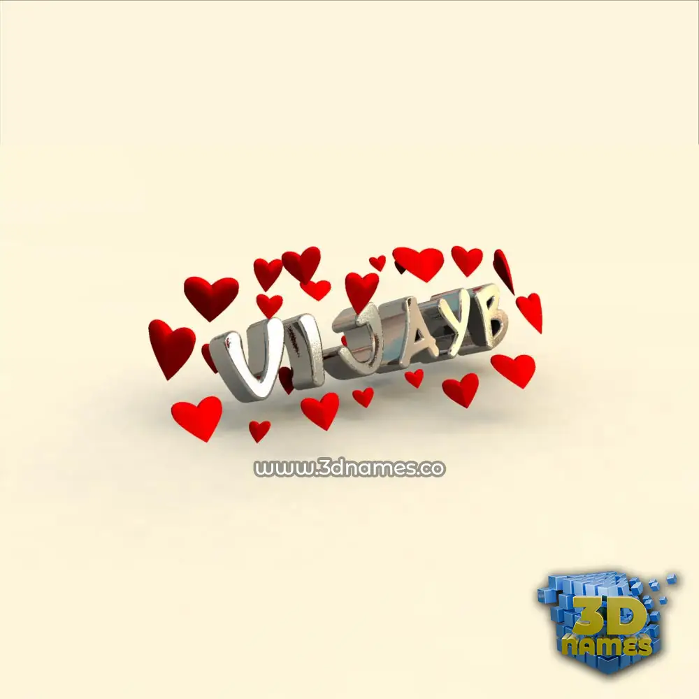vijayb in In Love style - 3D name wallpaper
