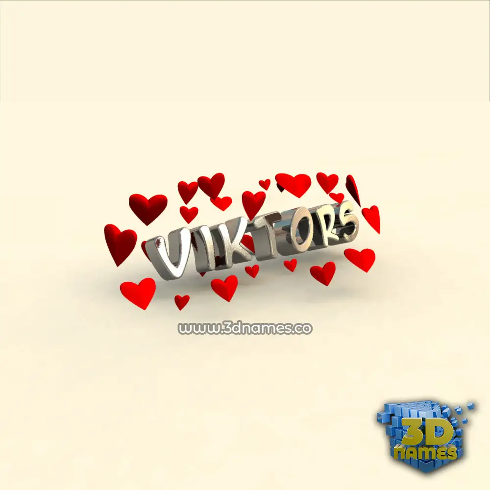 viktors in In Love style - 3D name wallpaper