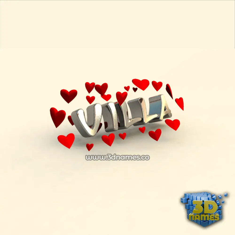 villa in In Love style - 3D name wallpaper