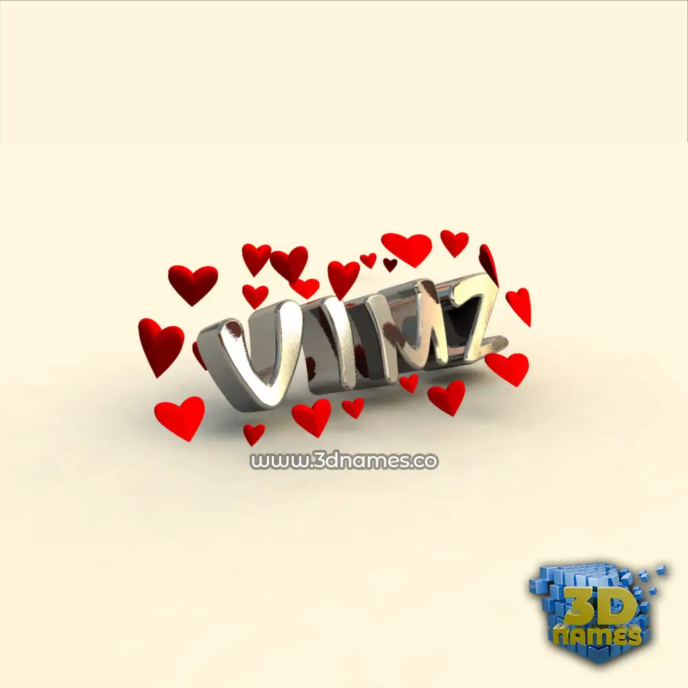vimz in In Love style - 3D name wallpaper