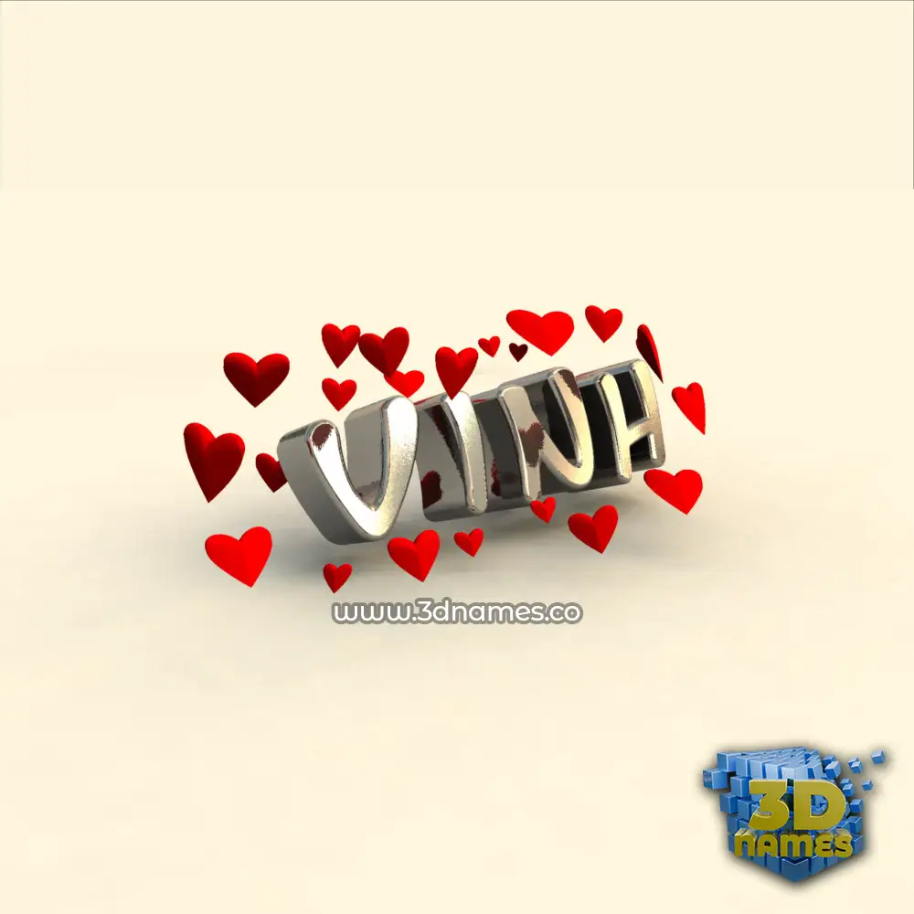 vinh in In Love style - 3D name wallpaper