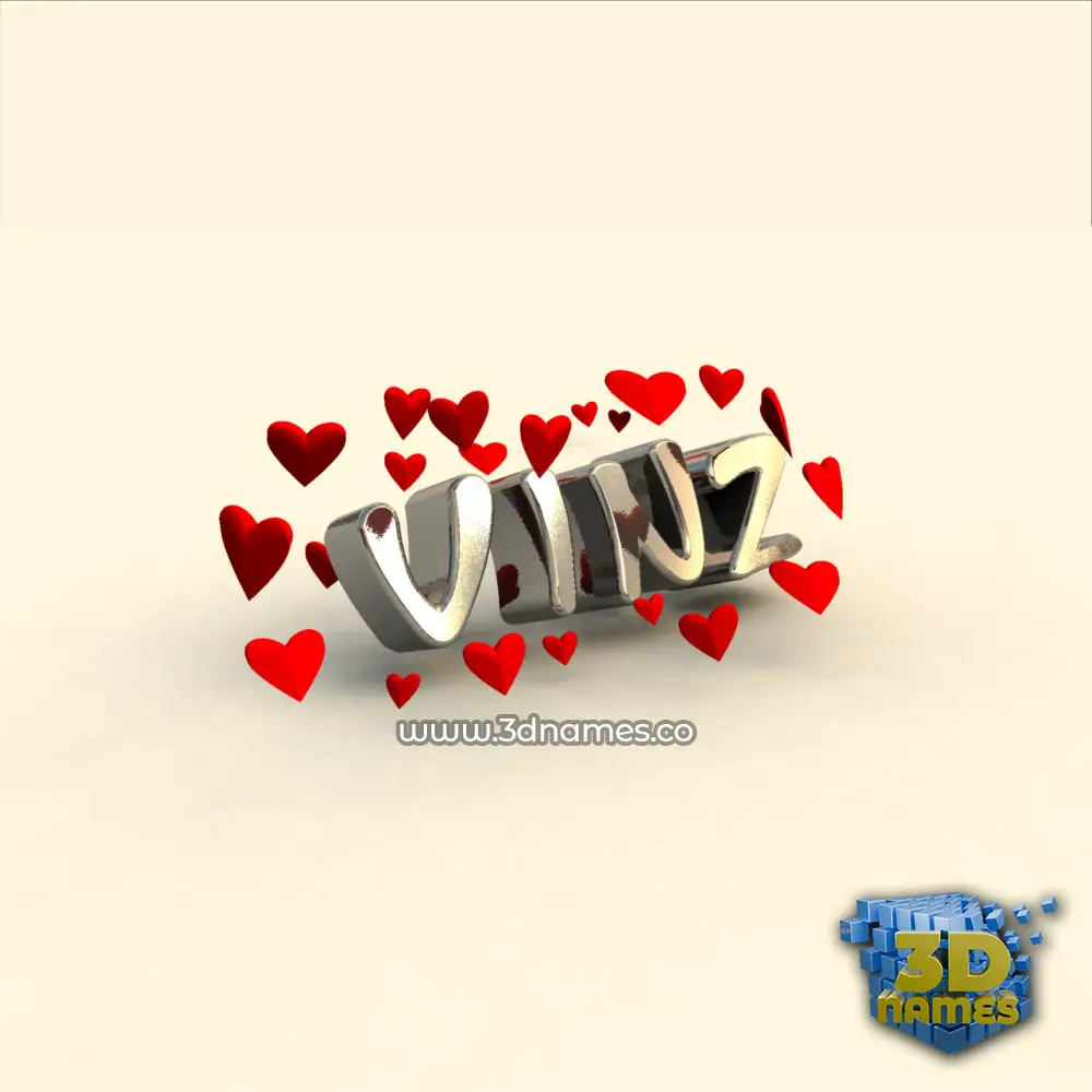 vinz in In Love style - 3D name wallpaper