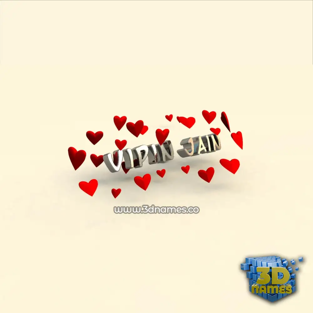 vipin jain in In Love style - 3D name wallpaper