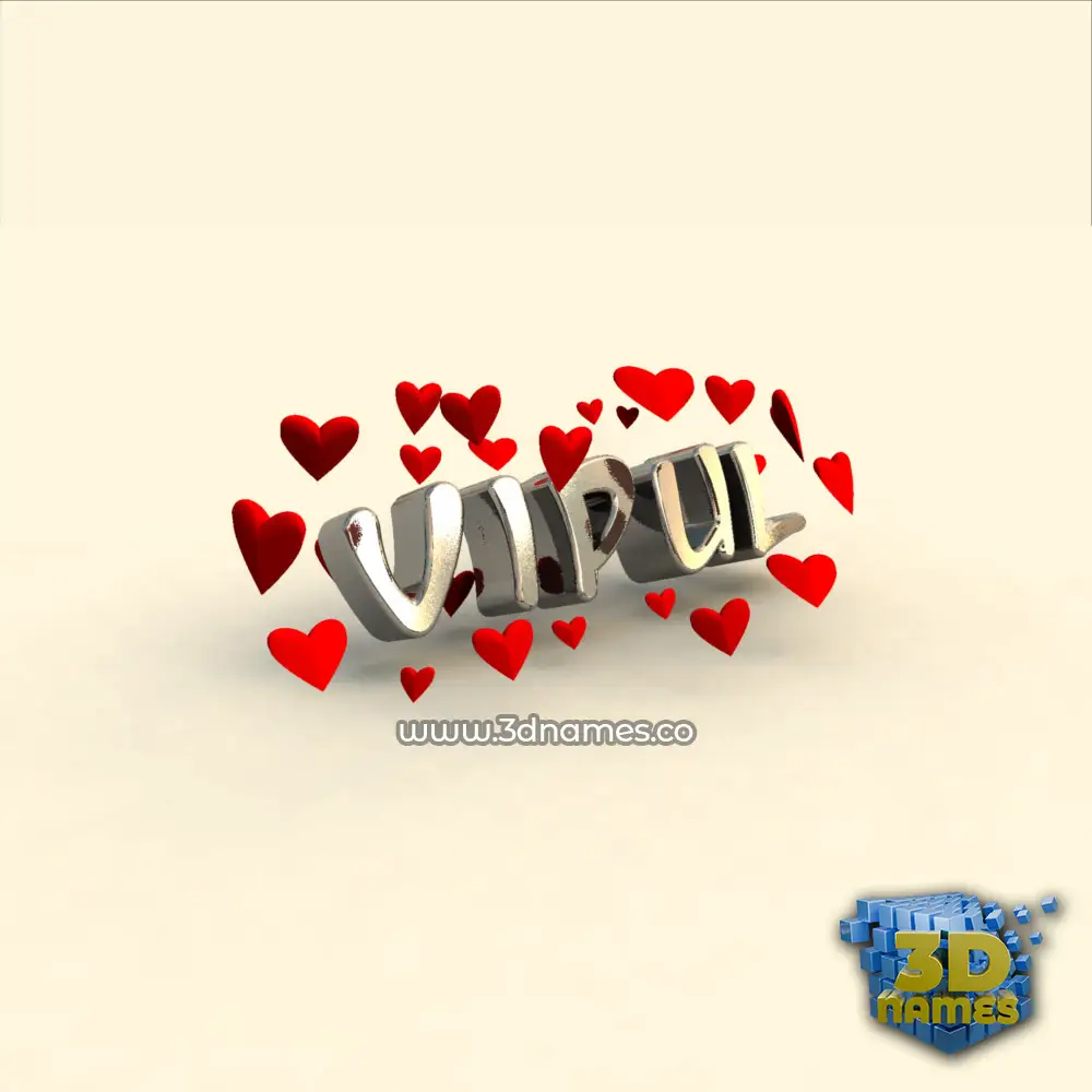 vipul in In Love style - 3D name wallpaper