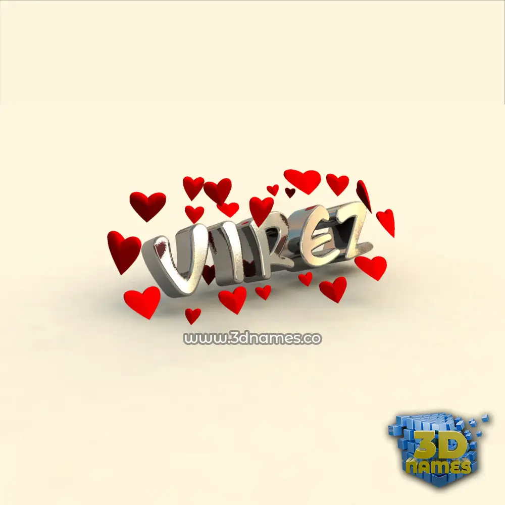 virez in In Love style - 3D name wallpaper