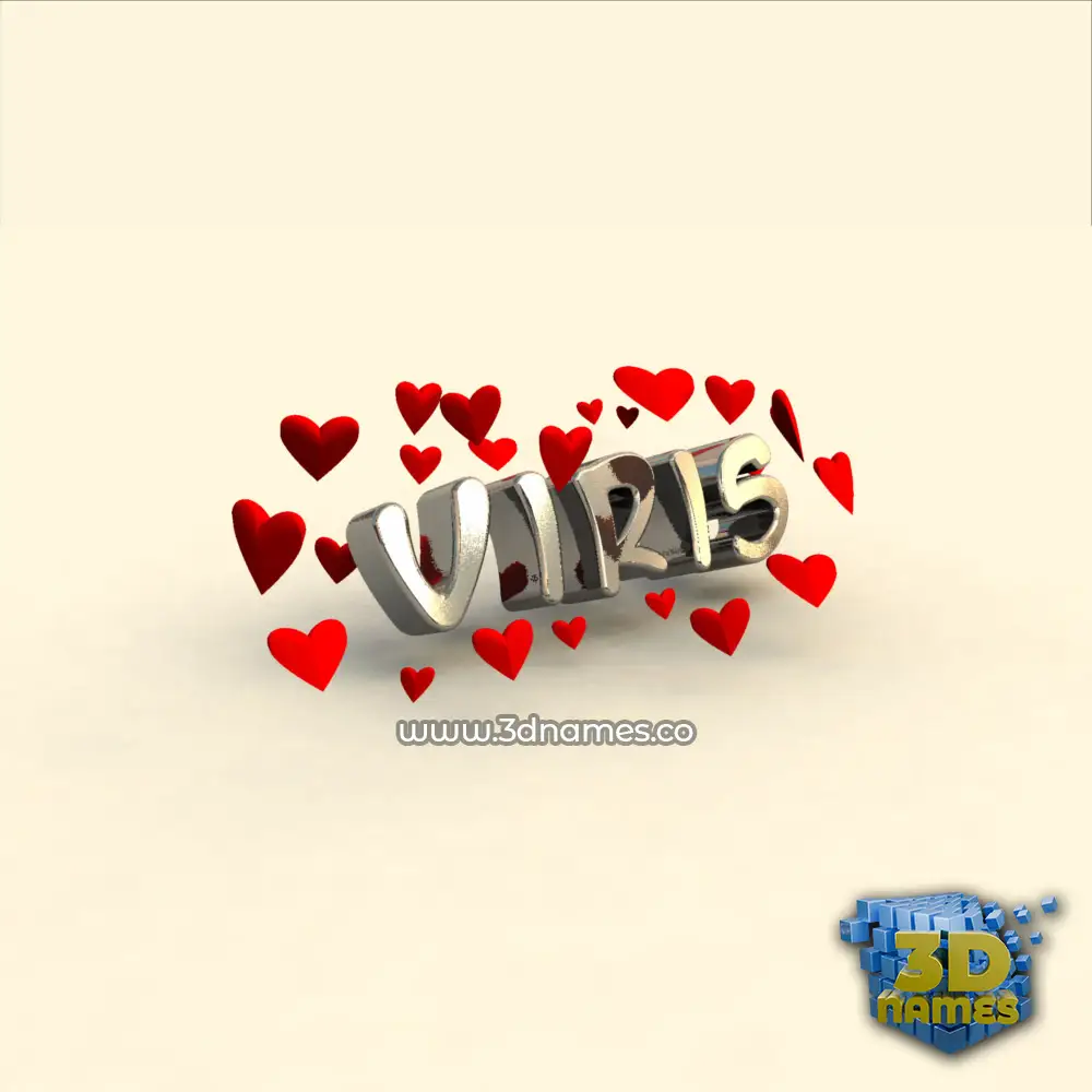 viris in In Love style - 3D name wallpaper