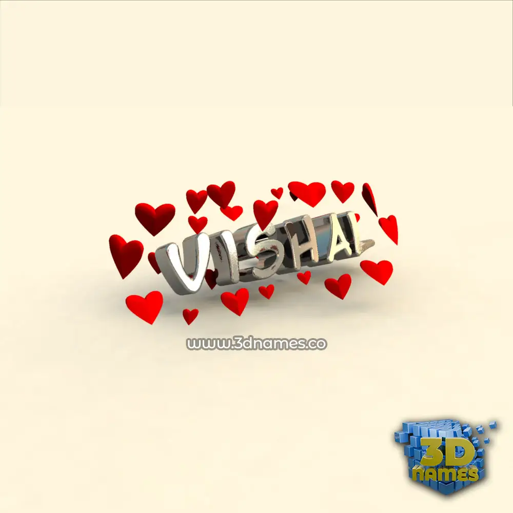 vishal in In Love style - 3D name wallpaper
