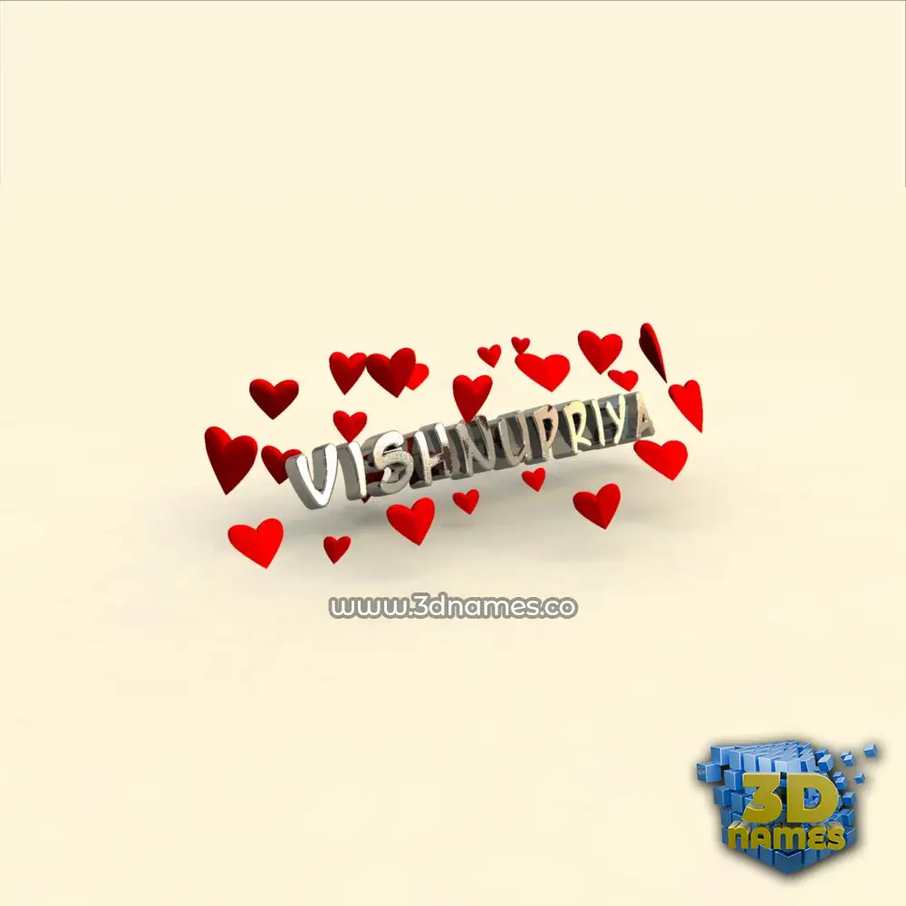 vishnupriya in In Love style - 3D name wallpaper