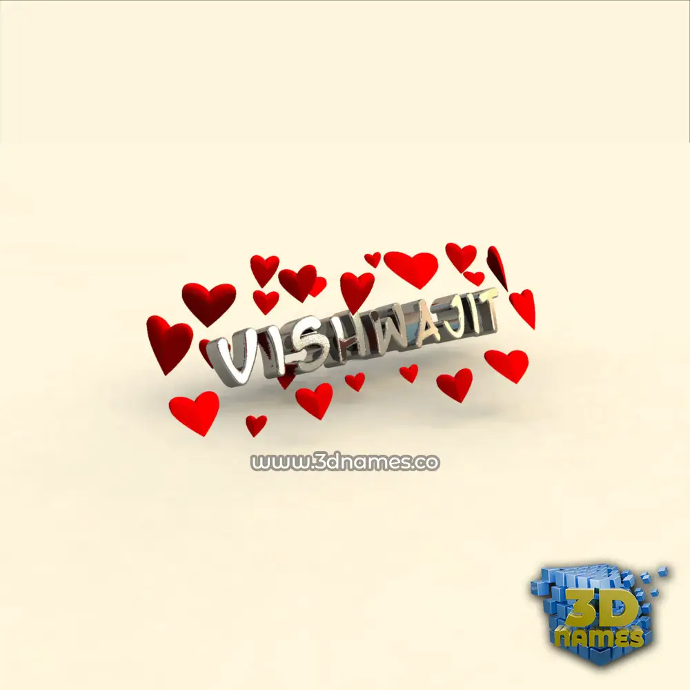 vishwajit in In Love style - 3D name wallpaper