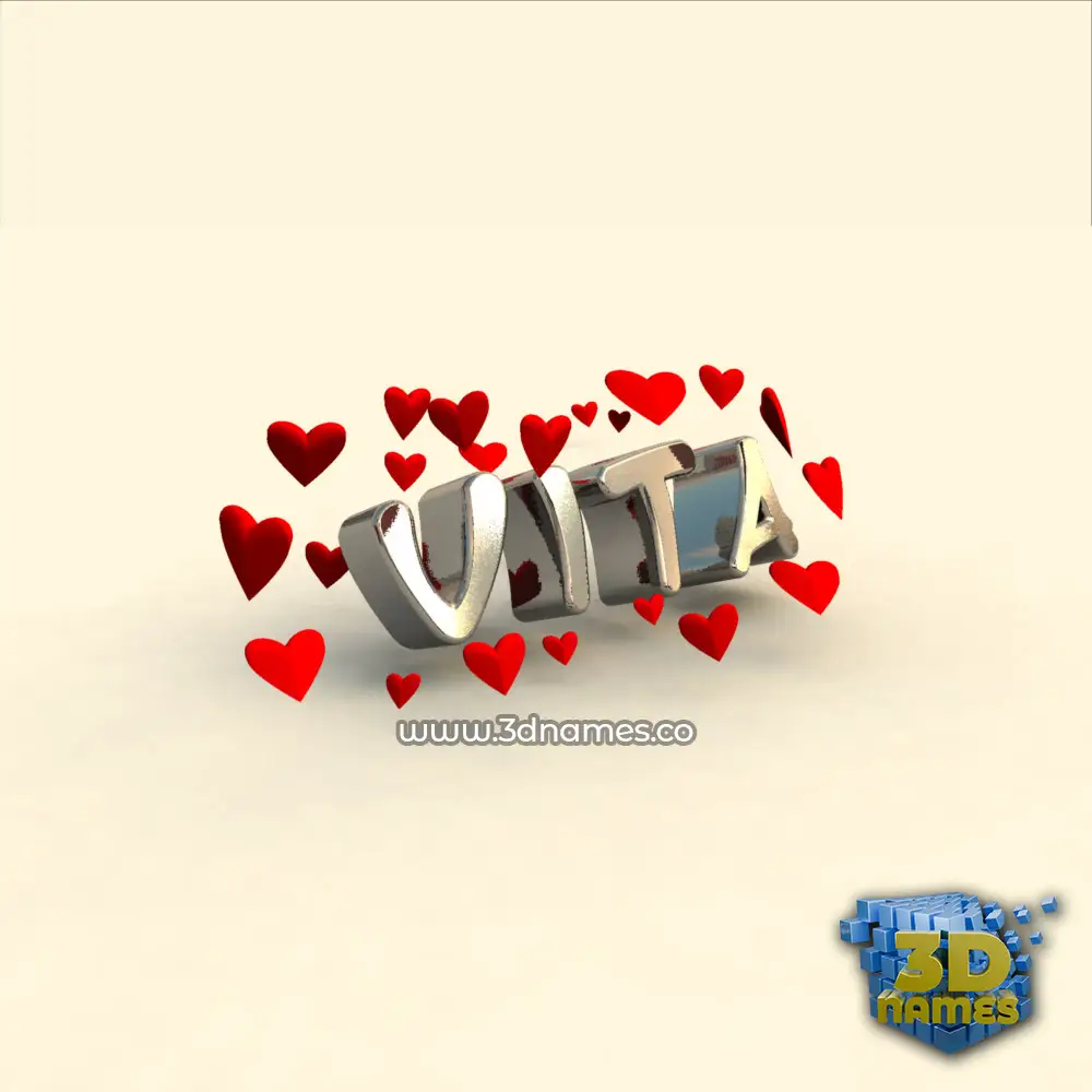 vita in In Love style - 3D name wallpaper