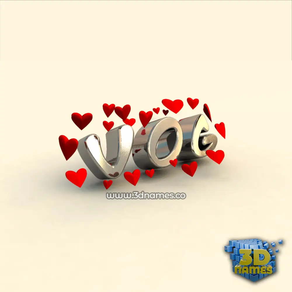 vog in In Love style - 3D name wallpaper
