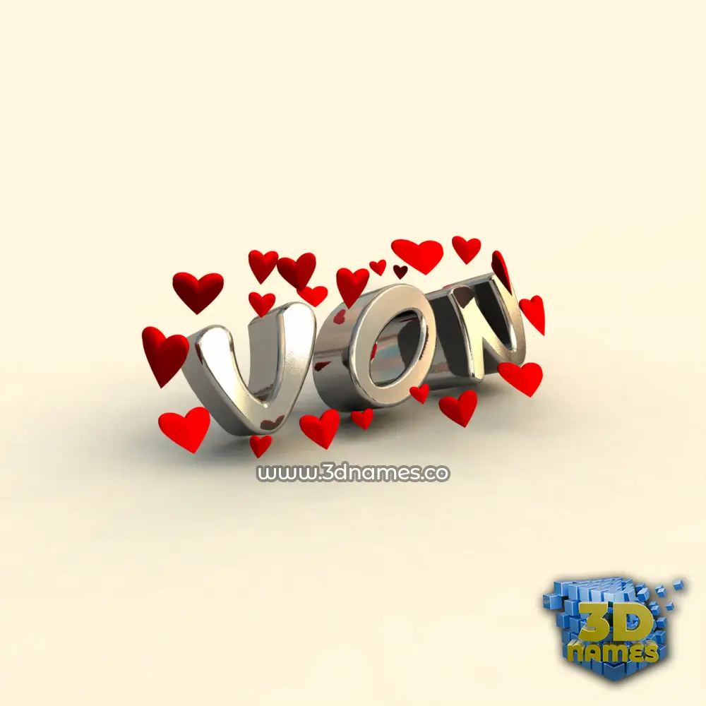 von in In Love style - 3D name wallpaper