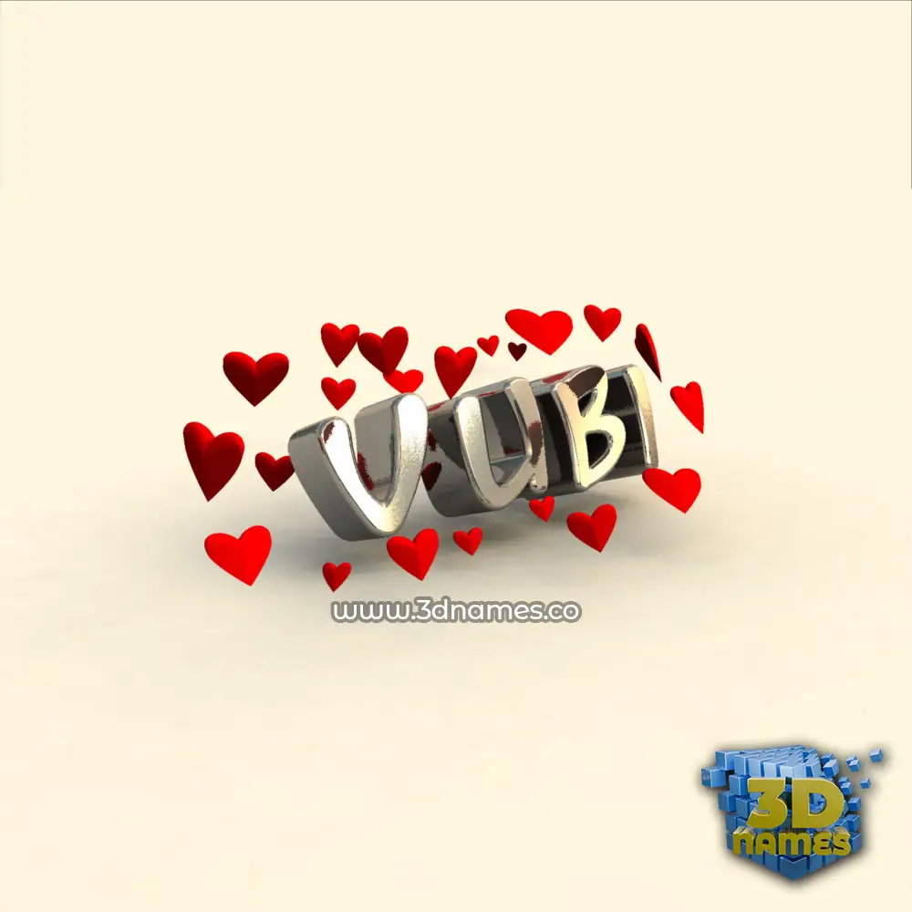 vubi in In Love style - 3D name wallpaper