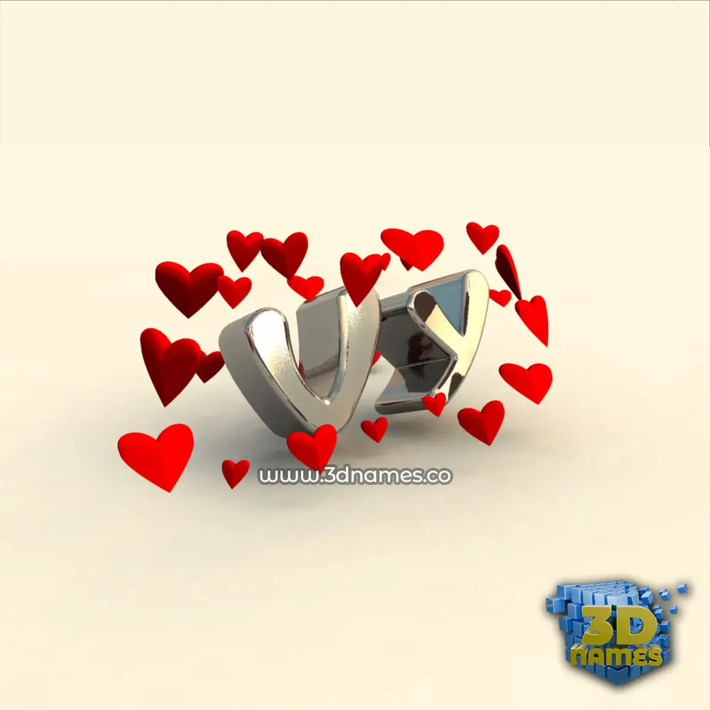vy in In Love style - 3D name wallpaper