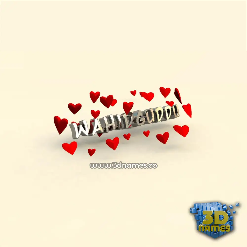 wahidguddu in In Love style - 3D name wallpaper