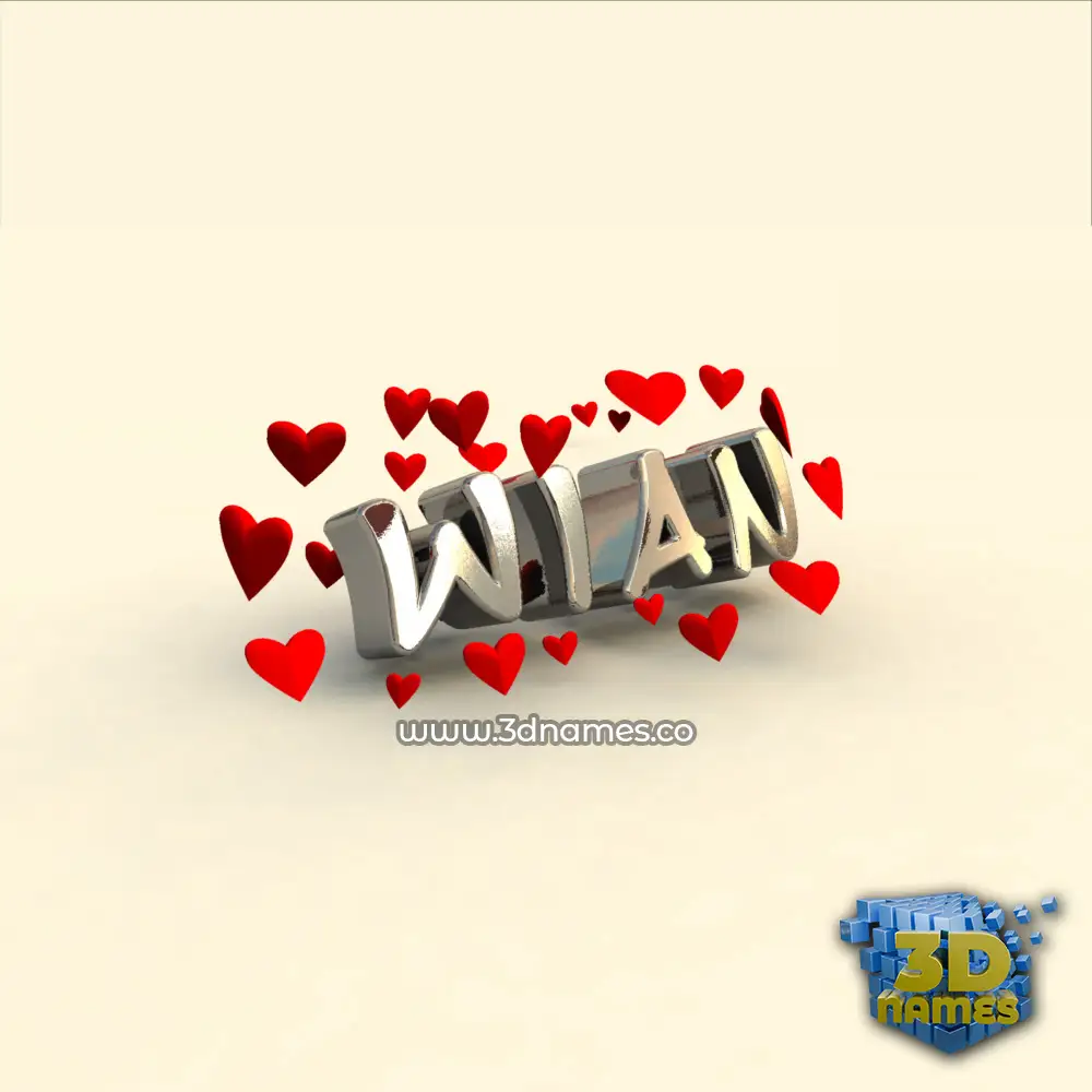 wian in In Love style - 3D name wallpaper