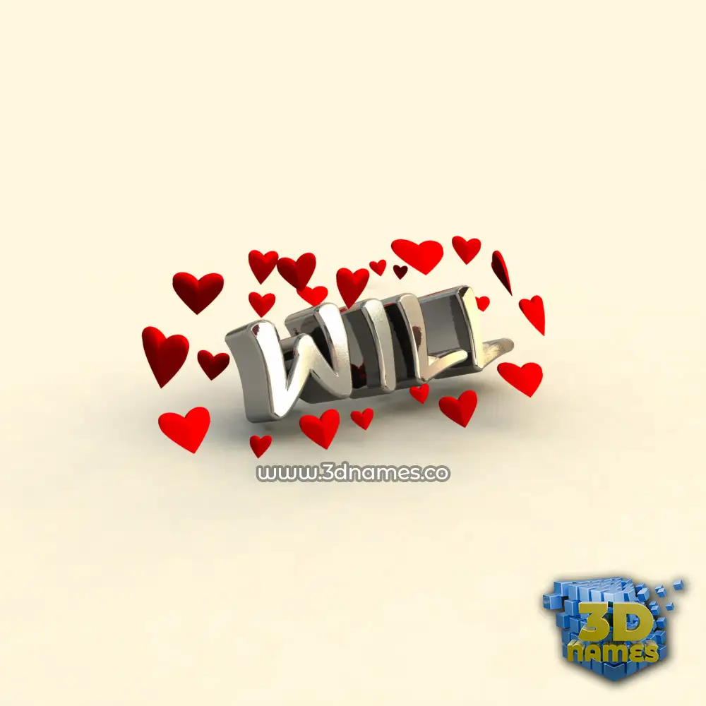 will in In Love style - 3D name wallpaper