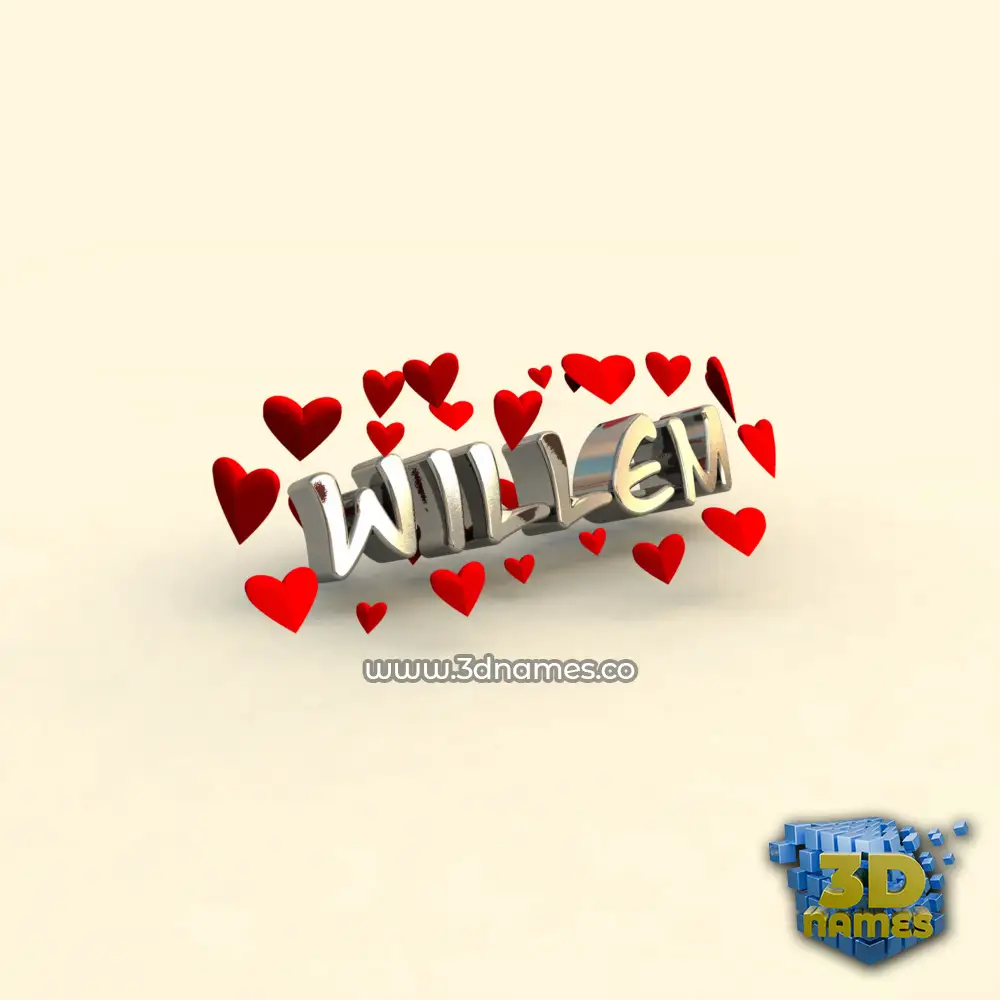 willem in In Love style - 3D name wallpaper