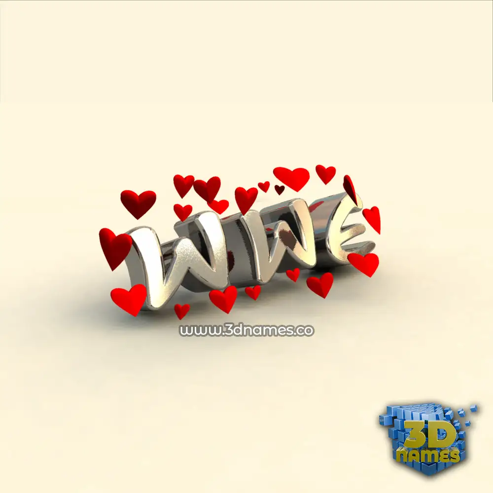 wwe in In Love style - 3D name wallpaper