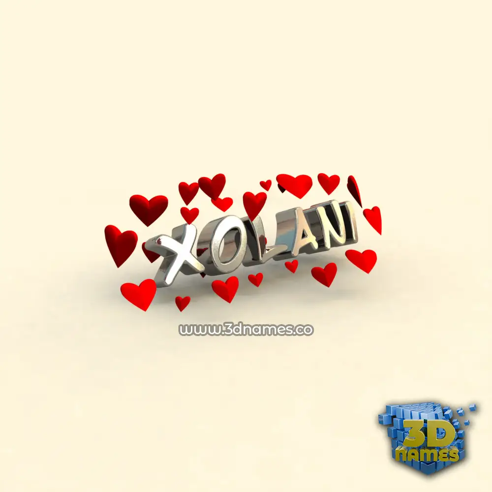 xolani in In Love style - 3D name wallpaper