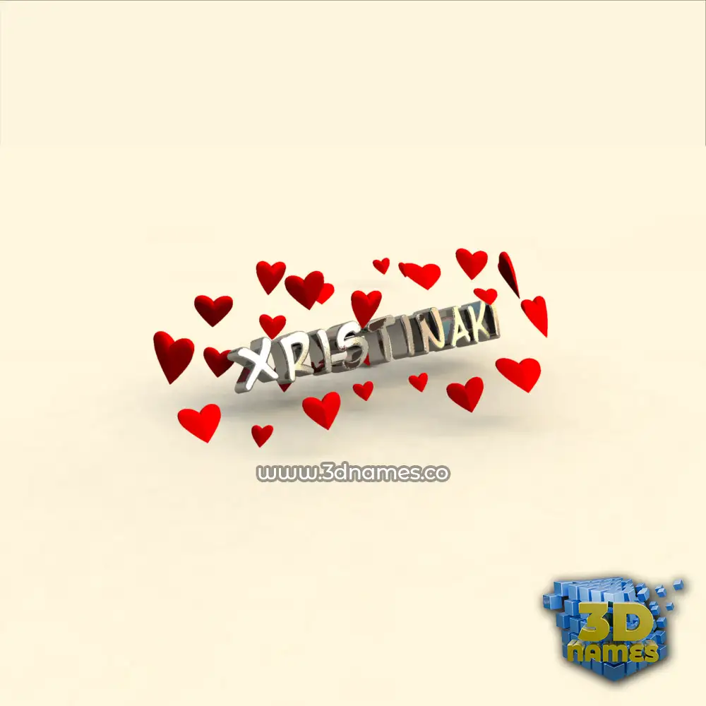 xristinaki in In Love style - 3D name wallpaper