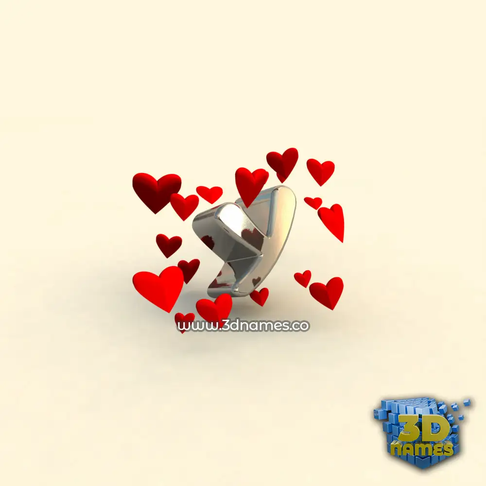 y in In Love style - 3D name wallpaper