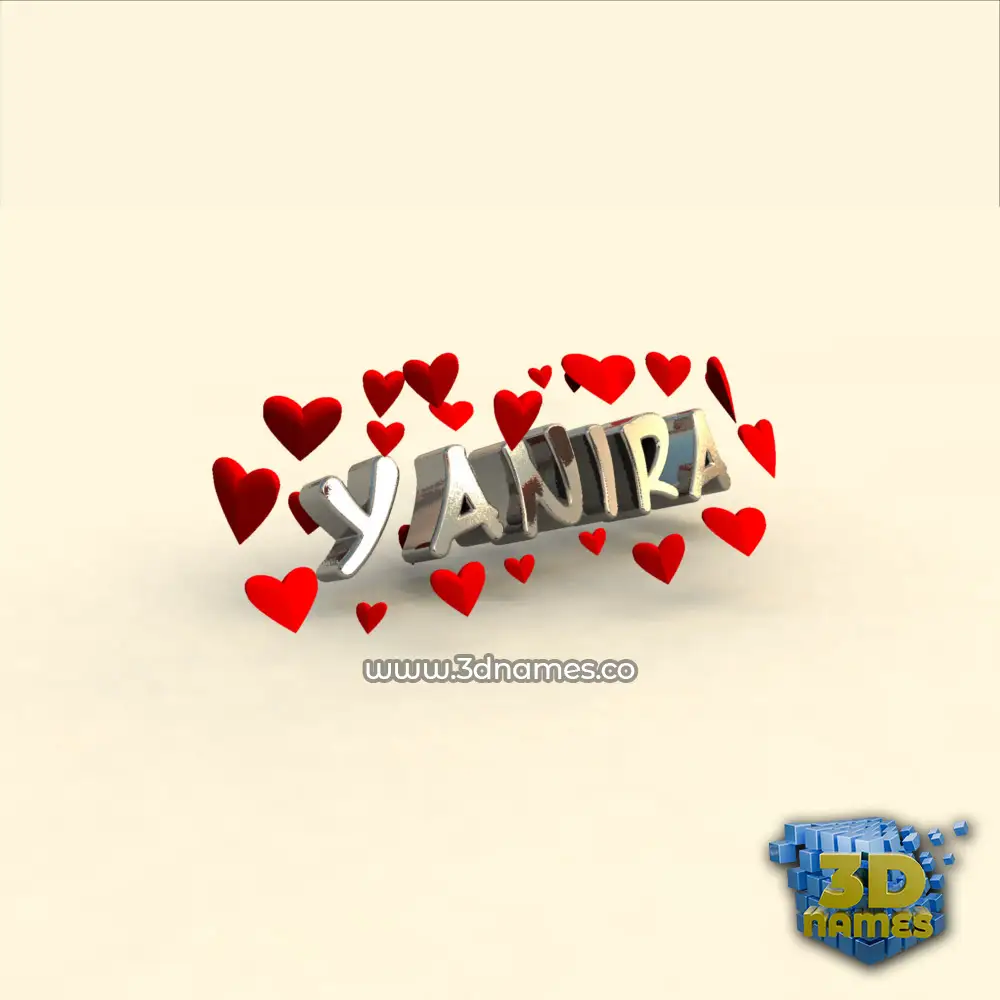 yanira in In Love style - 3D name wallpaper
