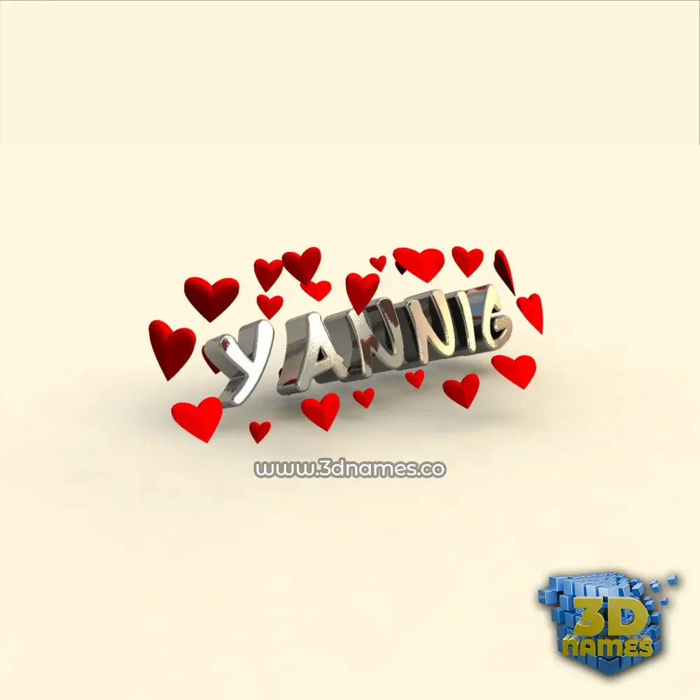 yannig in In Love style - 3D name wallpaper