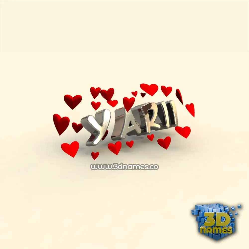 yarii in In Love style - 3D name wallpaper