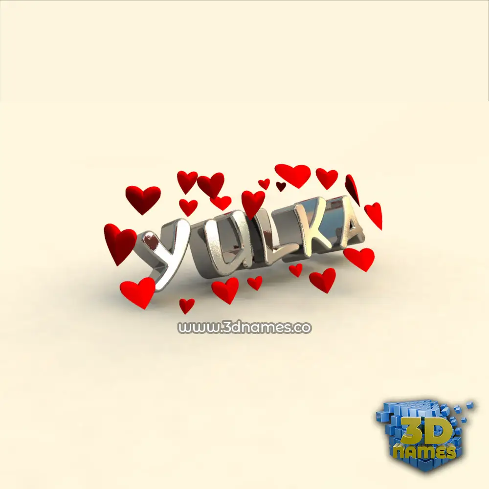 yulka in In Love style - 3D name wallpaper