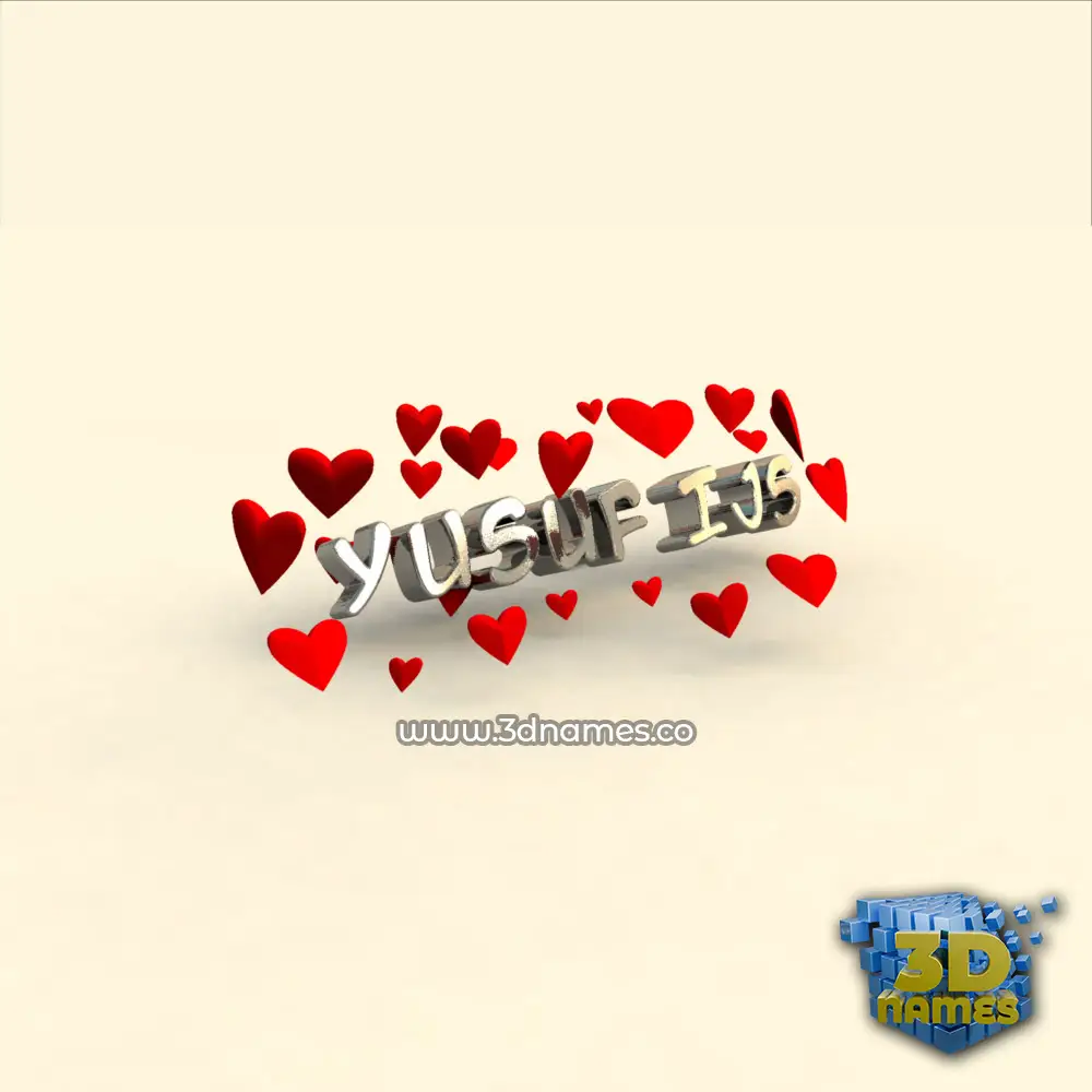 yusuf ijs in In Love style - 3D name wallpaper