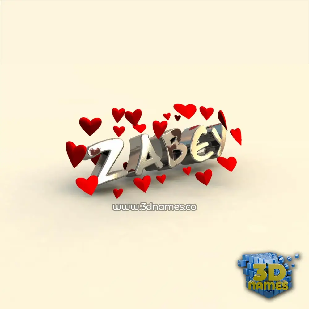 zabey in In Love style - 3D name wallpaper