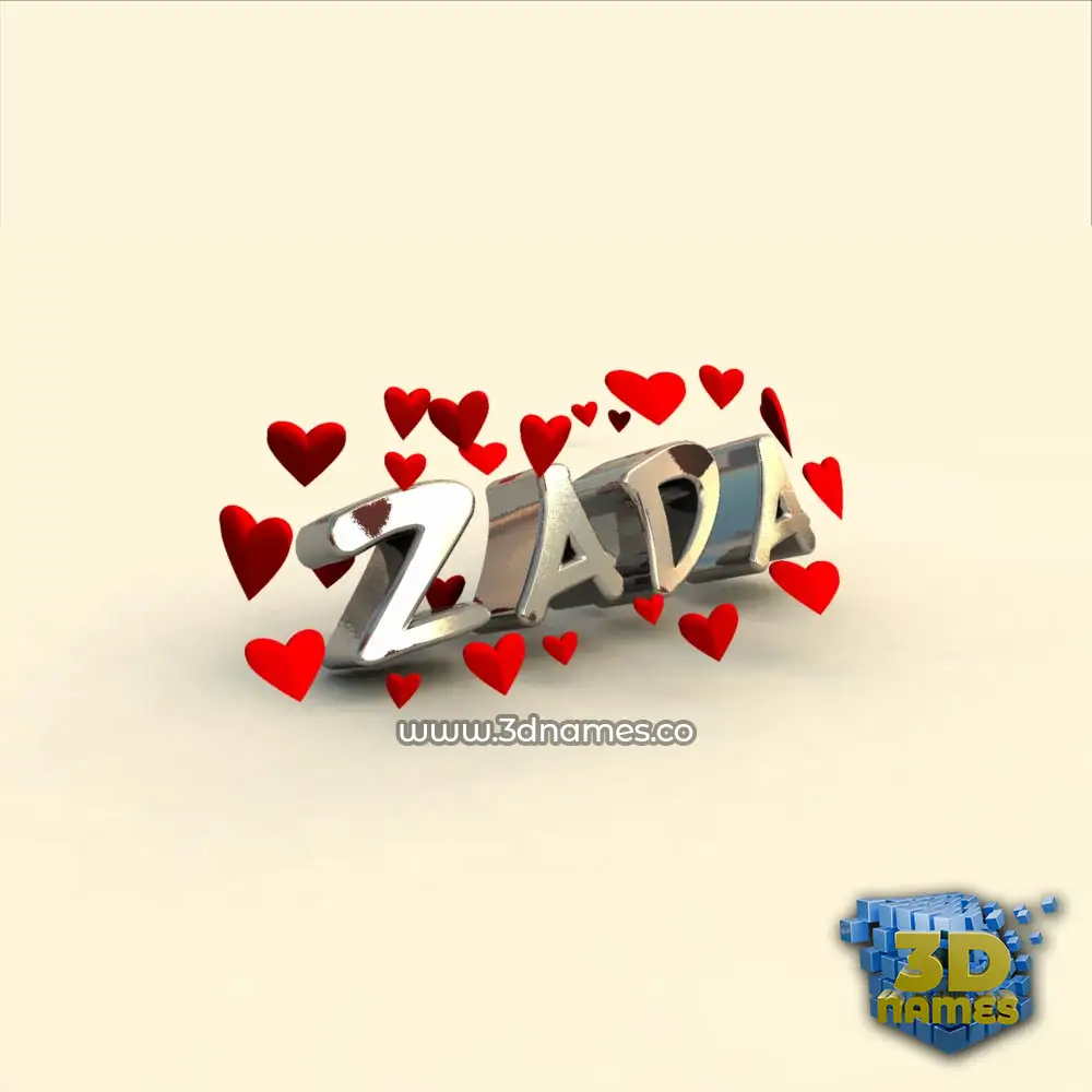 zada in In Love style - 3D name wallpaper